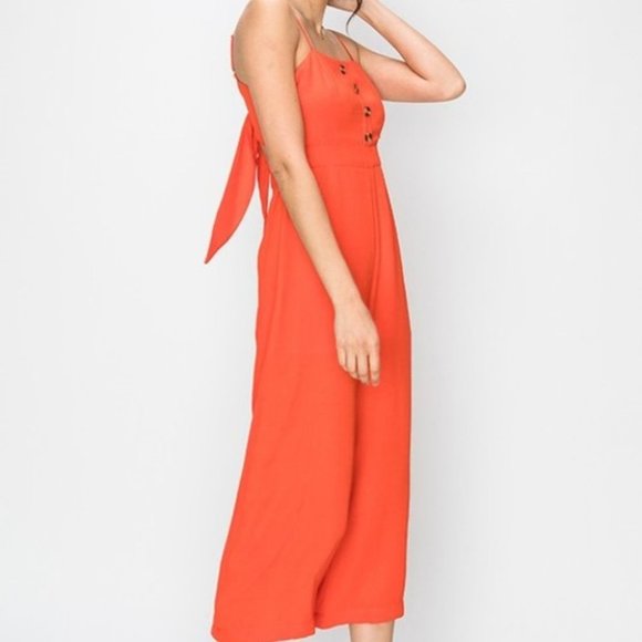 Vibrant Coral Jumpsuit - Picture 4 of 4